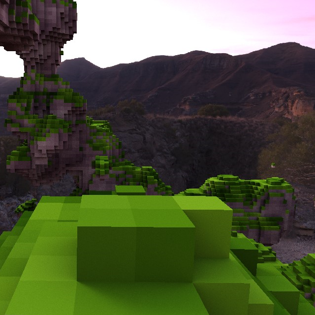 Ray traced voxel terrain.